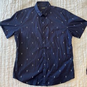 7 diamonds short sleeve button up